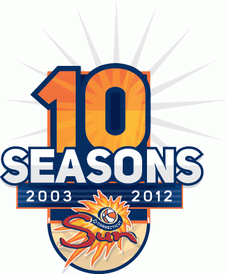 Connecticut Sun 2012 Anniversary Logo iron on heat transfer